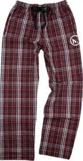 Youth/ Unisex Flannel Pants, Maroon/Black